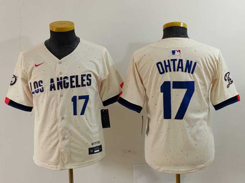 Youth Los Angeles Dodgers #17 Shohei Ohtani Number Cream Blue 2024 City Connect Limited Stitched Jerseys,We sell and wholesale Youth Los Angeles Dodgers #17 Shohei Ohtani Number Cream Blue 2024 City Connect Limited Stitched Jerseys on line form chian!